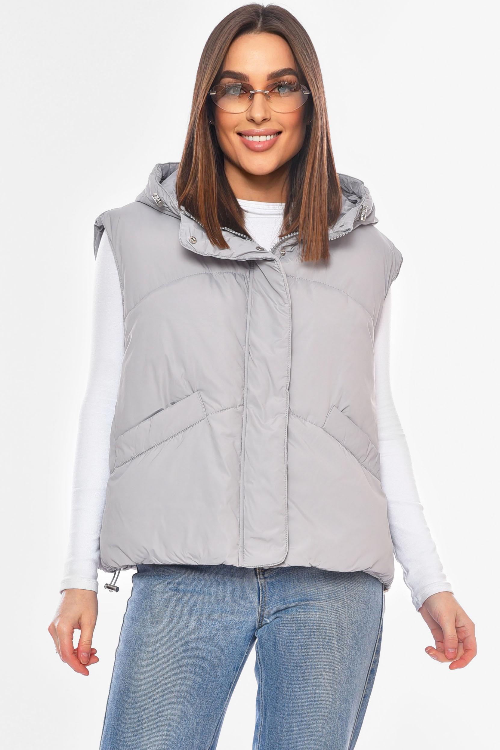 Жилетка жіноча однотонна 200310 S Сірий