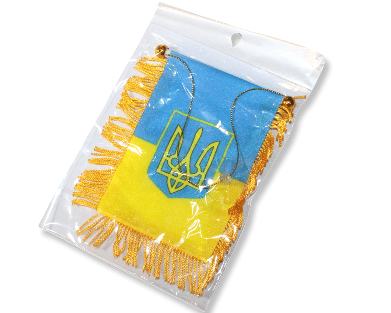 Флажок на присоске с бахромой UKRAINE 12х8 см