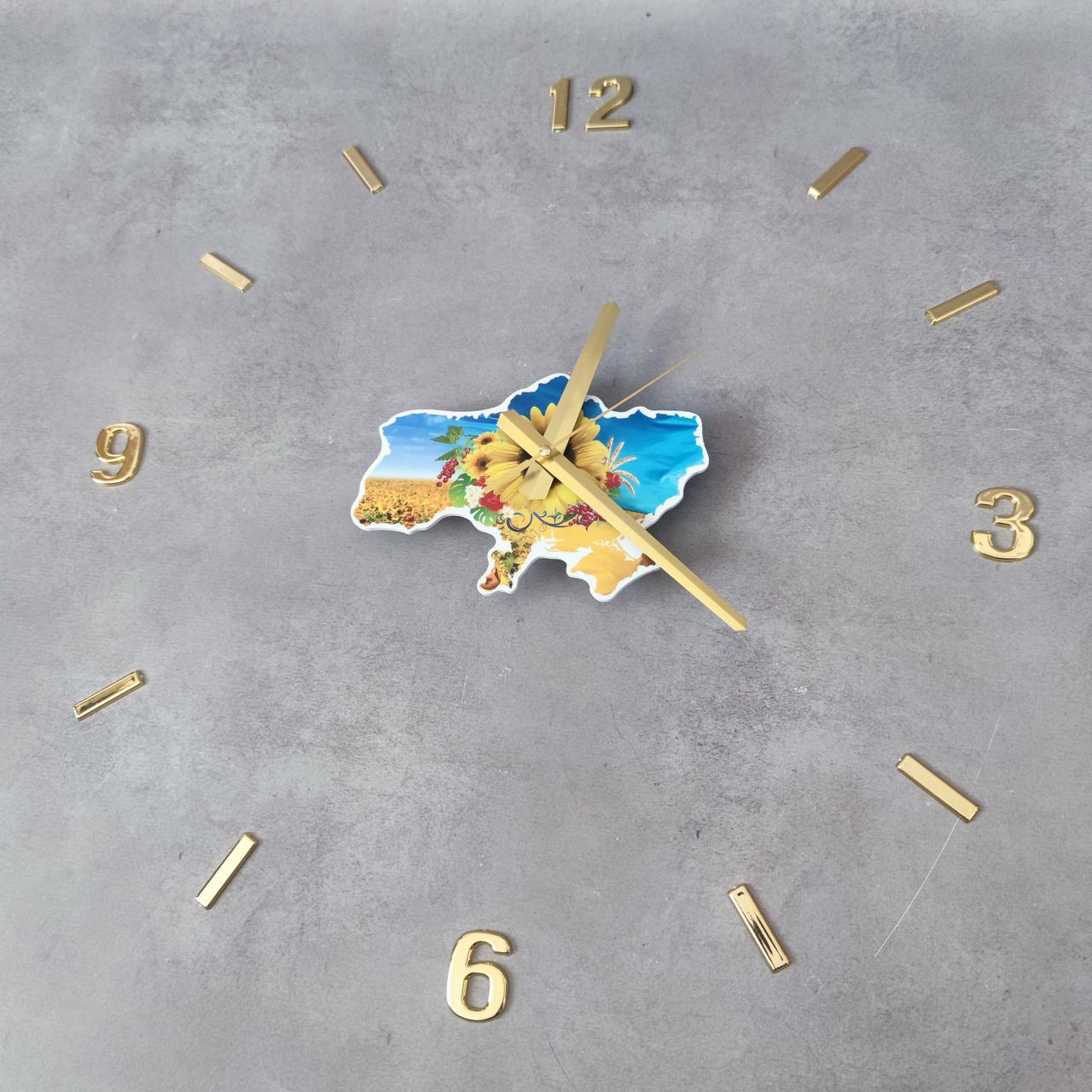 Годинник настінний 3D Карта України Золотистий (2584890066) - фото 2