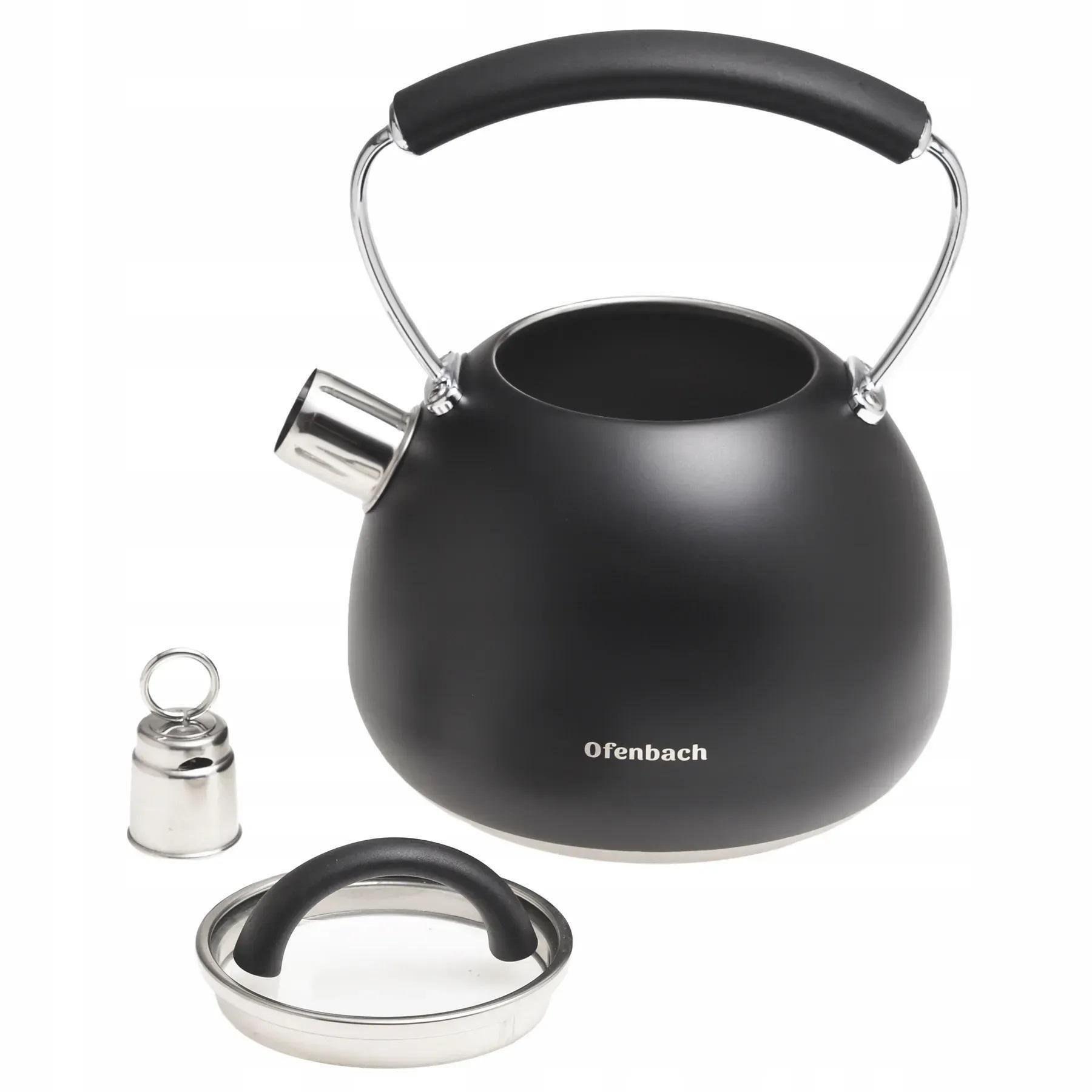 Чайник із свистком та ручкою з покриттям soft touch Ofenbach KM-100311 із нержавіючої сталі 2,5 л Чорний (150-84-100311) - фото 5 Чайник із свистком та ручкою з покриттям soft touch Ofenbach KM-100311 із нержавіючої сталі 2,5 л Чорний (150-84-100311) - фото 5