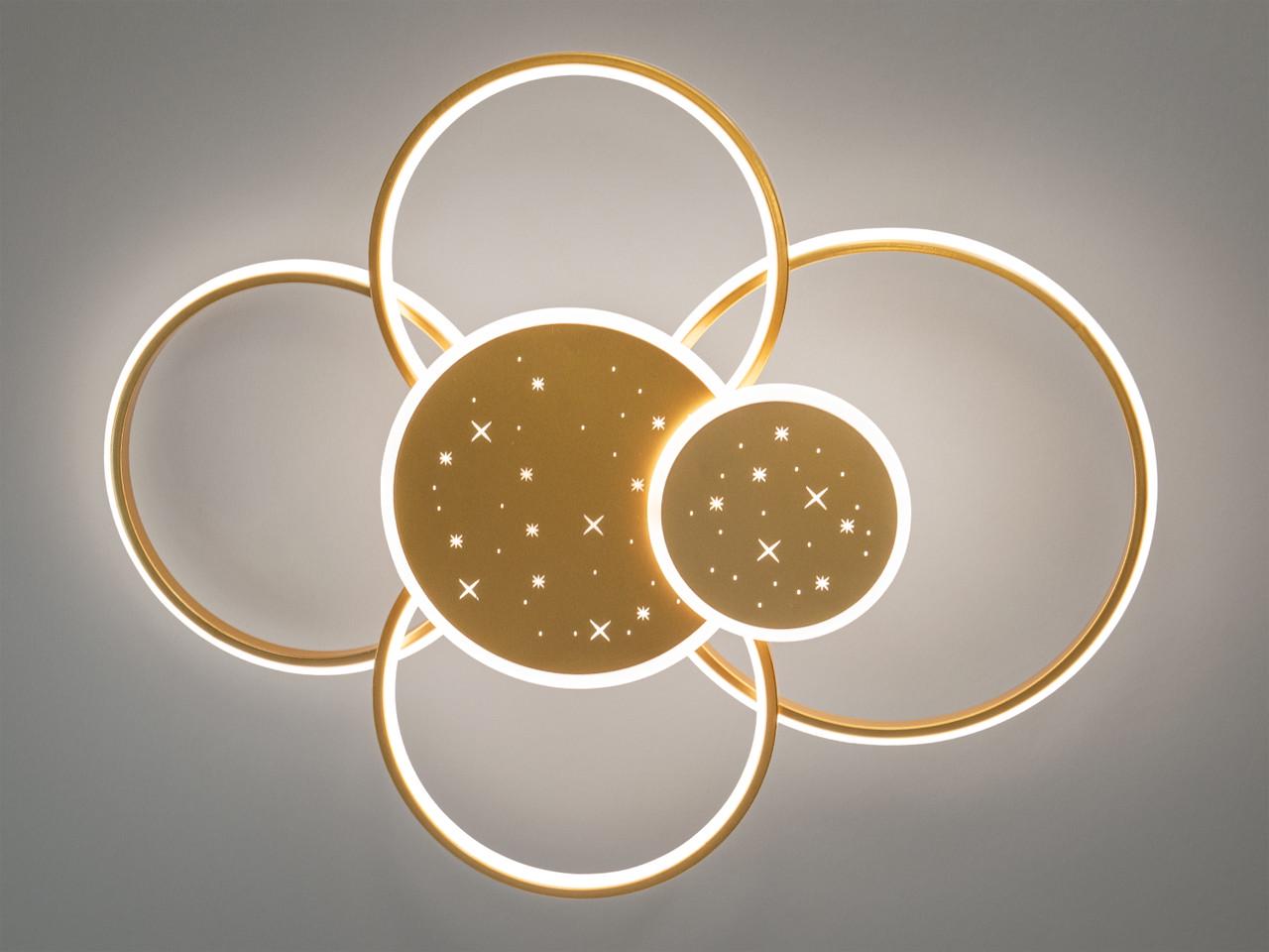 Люстра LED в гостиную 2448GDIM-LS 115W на 17 м2 Золотой (2603432504)