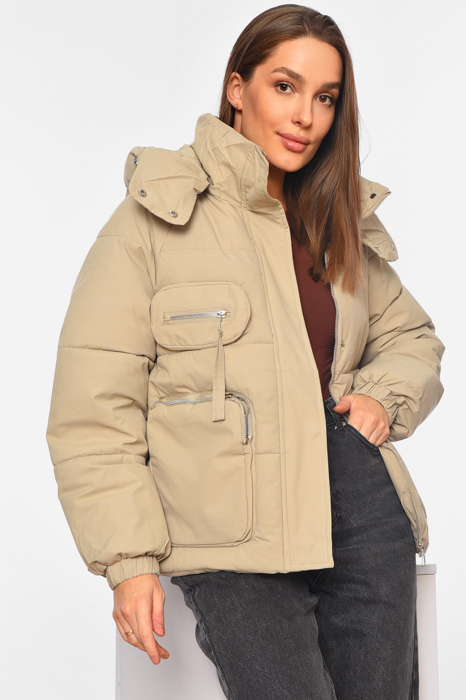 Куртка жіноча єврозима L Бежевий (195115) - фото 2 Куртка жіноча єврозима L Бежевий (195115) - фото 2