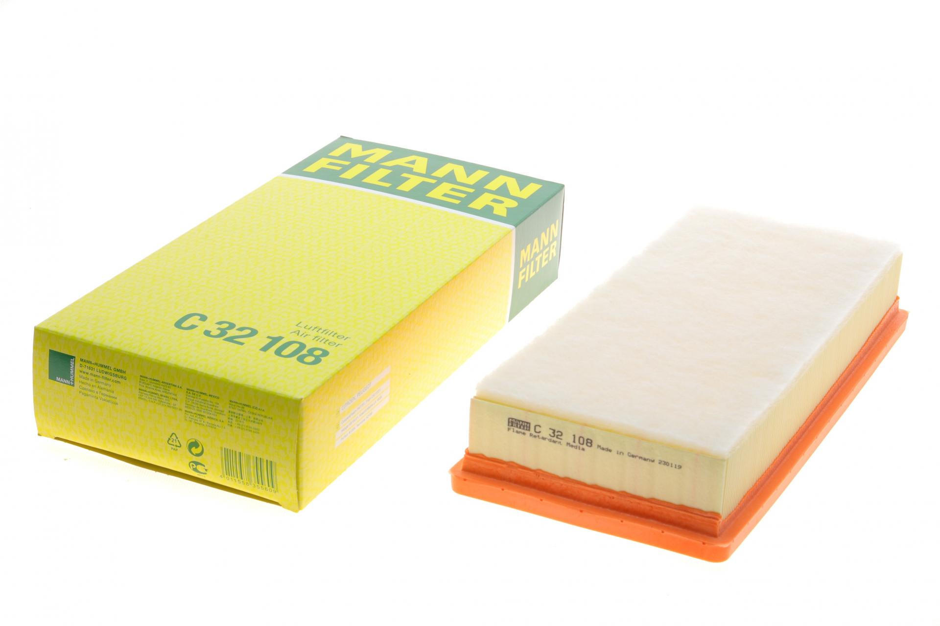 Фильтр воздушный Mann-Filter для Citroen C5 2,0-2,2HDi 04-/Peugeot 407/508 2,0-2,2HDi 04-18 (C 32 108)