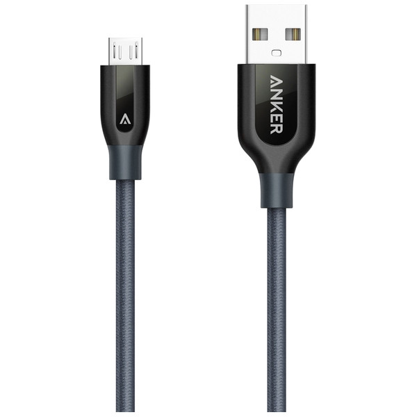 Кабель Anker Powerline+ Micro USB V3 0.9 м Gray (A8142HA1)