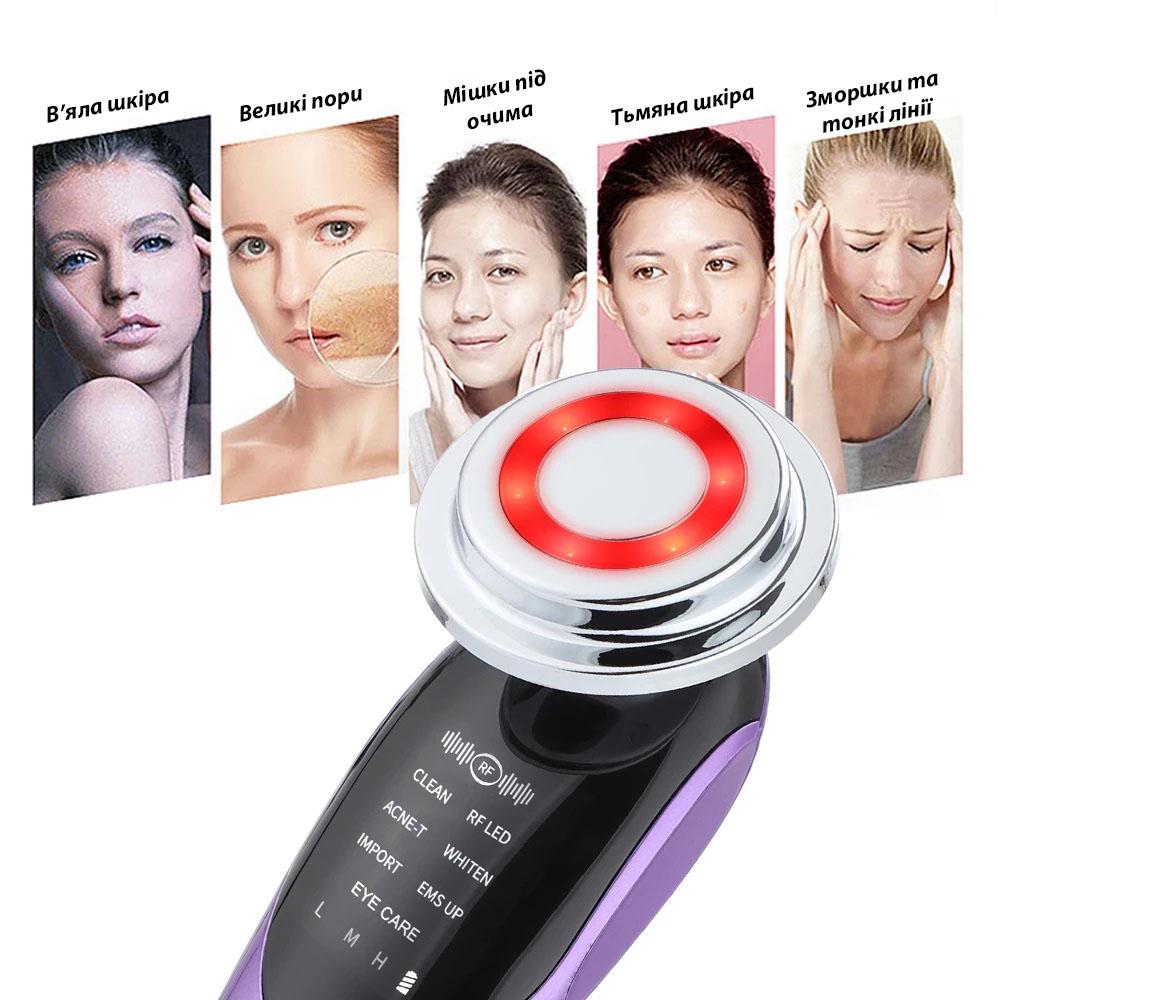 Масажер мікроліфтинговий обличчя Bigsmile M 8807 7в1 Фіолетовий - фото 6