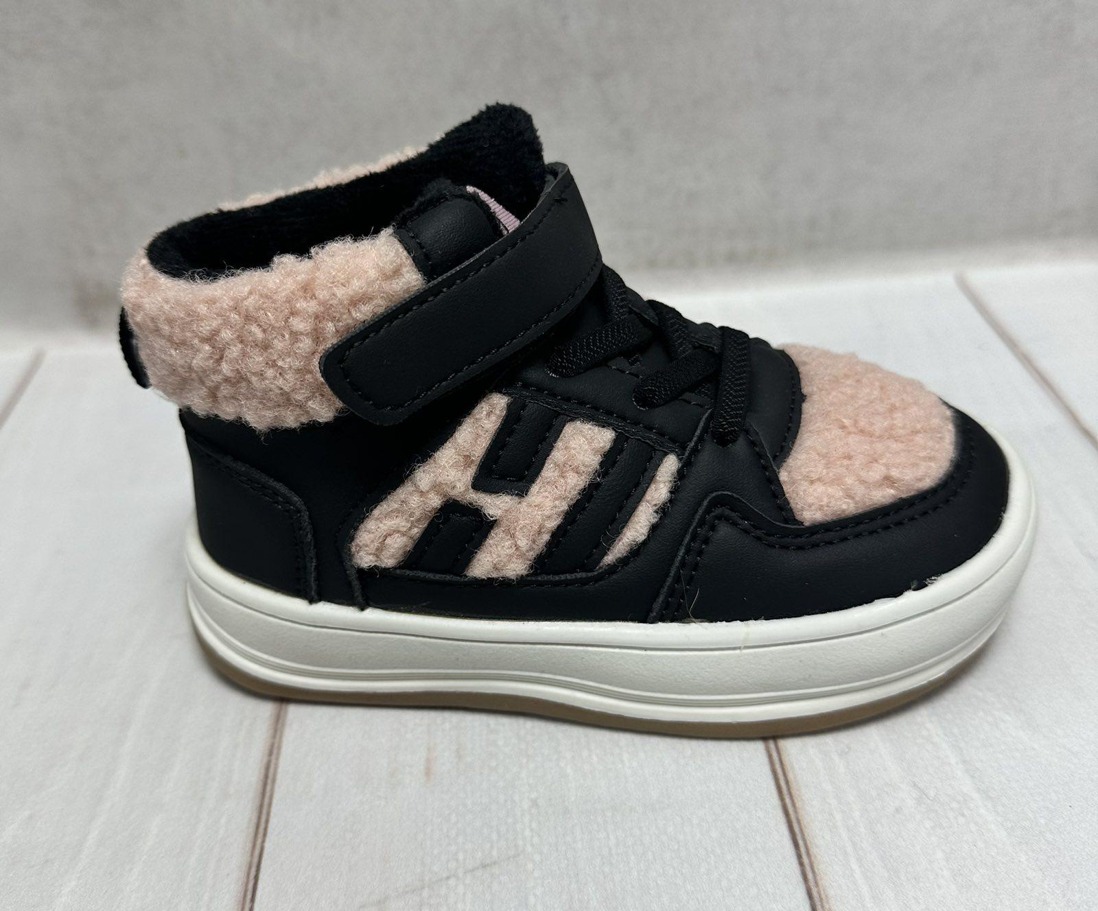 Хайтопи дитячі GBF на флісі р. 32 19 см Чорно-рожевий