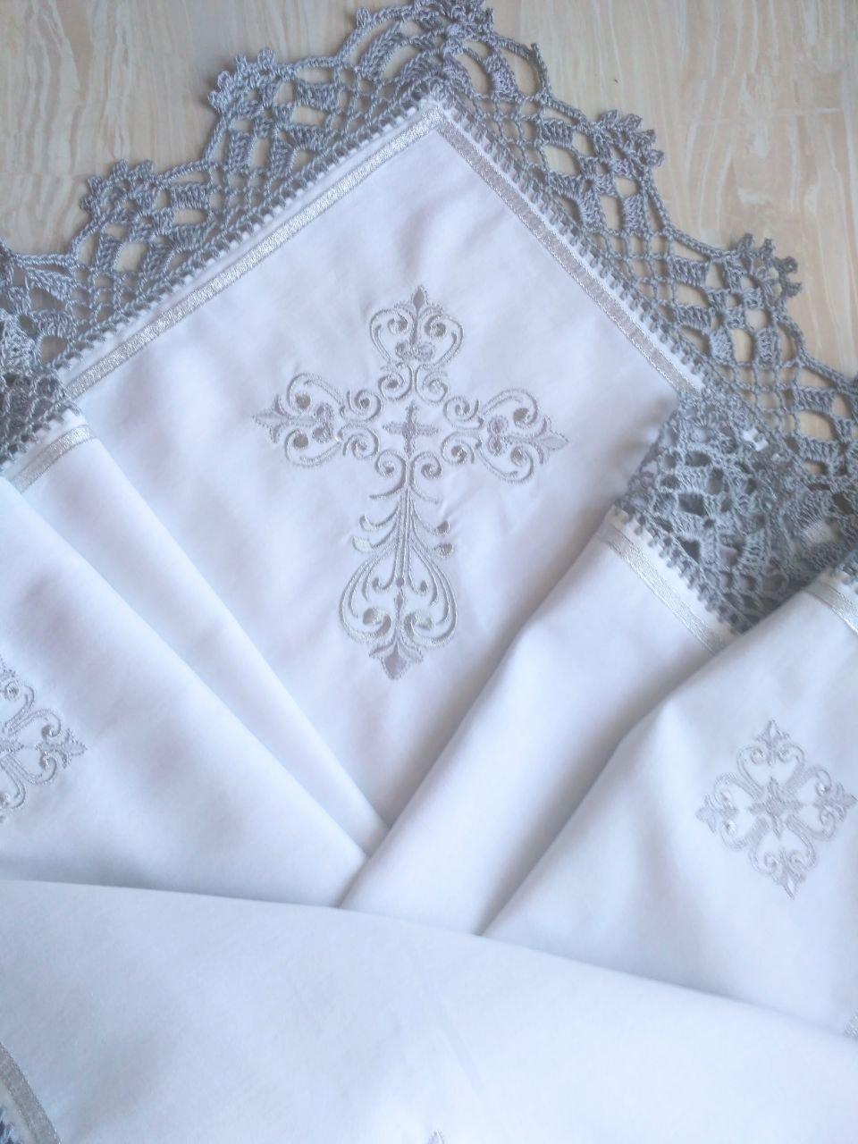 Крыжма крестильная Любовь Богородицы с кружевом (2181654527) - фото 2 Крыжма крестильная Любовь Богородицы с кружевом (2181654527) - фото 2