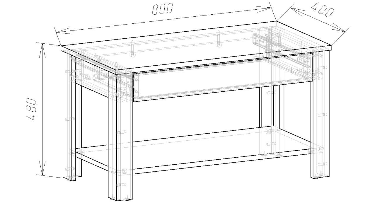 Банкетка в передпокій Bench-Loft 480х800х400 мм Дуб Сонома (20081580) - фото 3