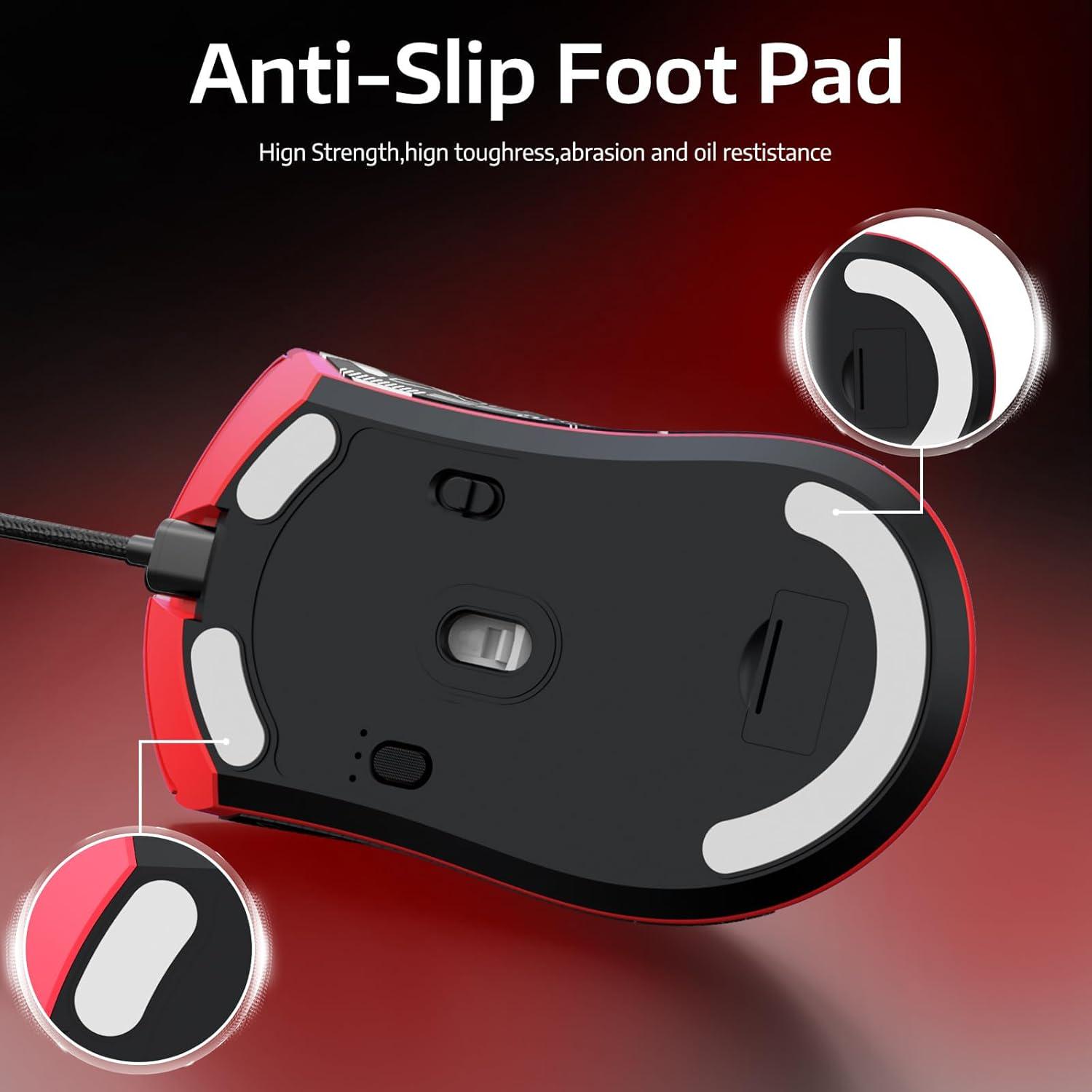 Мышка игровая беспроводная attack shark R1 PAW3311 18K DPI 59 г 2,4 ГГц/BT/проводная для Win/Mac Red - фото 4 Мышка игровая беспроводная attack shark R1 PAW3311 18K DPI 59 г 2,4 ГГц/BT/проводная для Win/Mac Red - фото 4