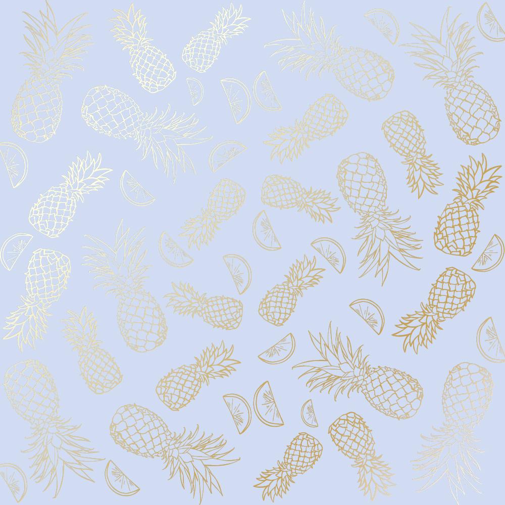 Лист бумаги односторонний Golden Pineapple с фольгированием 30,5х30,5 см Purple