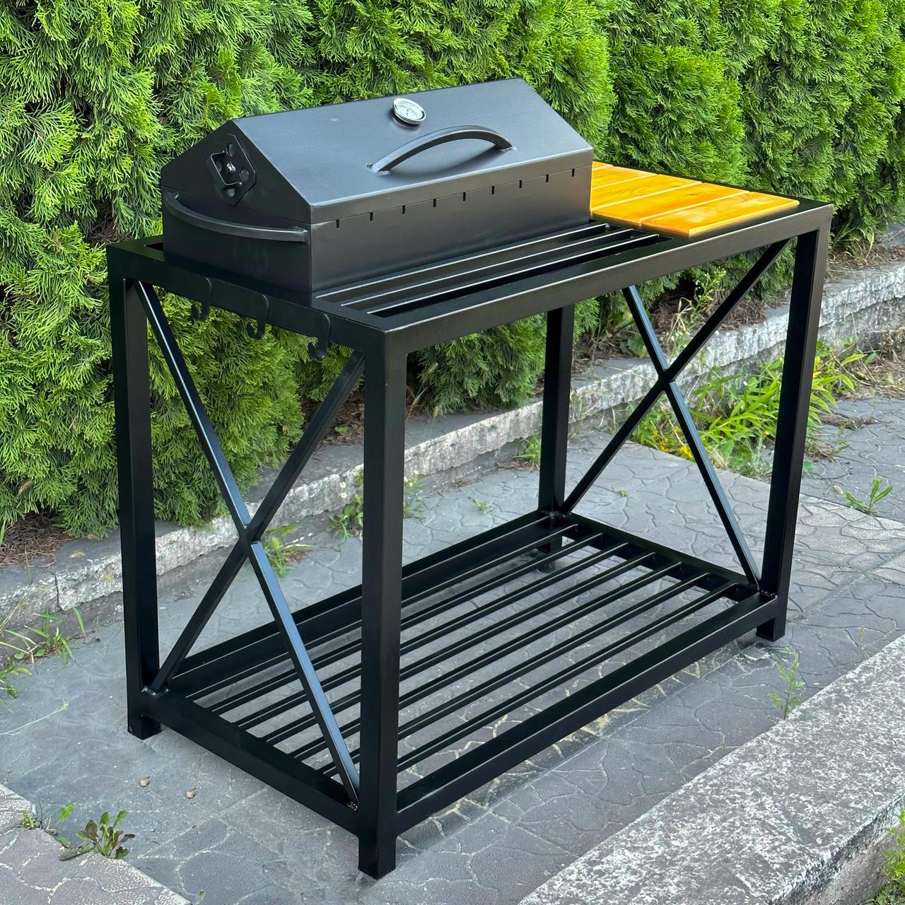 Мангал-барбекю Metalzavod Тор на 9 шампурів 4 мм в стилі LOFT 110х59х104 см (MLB9-4CX) - фото 4 Мангал-барбекю Metalzavod Тор на 9 шампурів 4 мм в стилі LOFT 110х59х104 см (MLB9-4CX) - фото 4