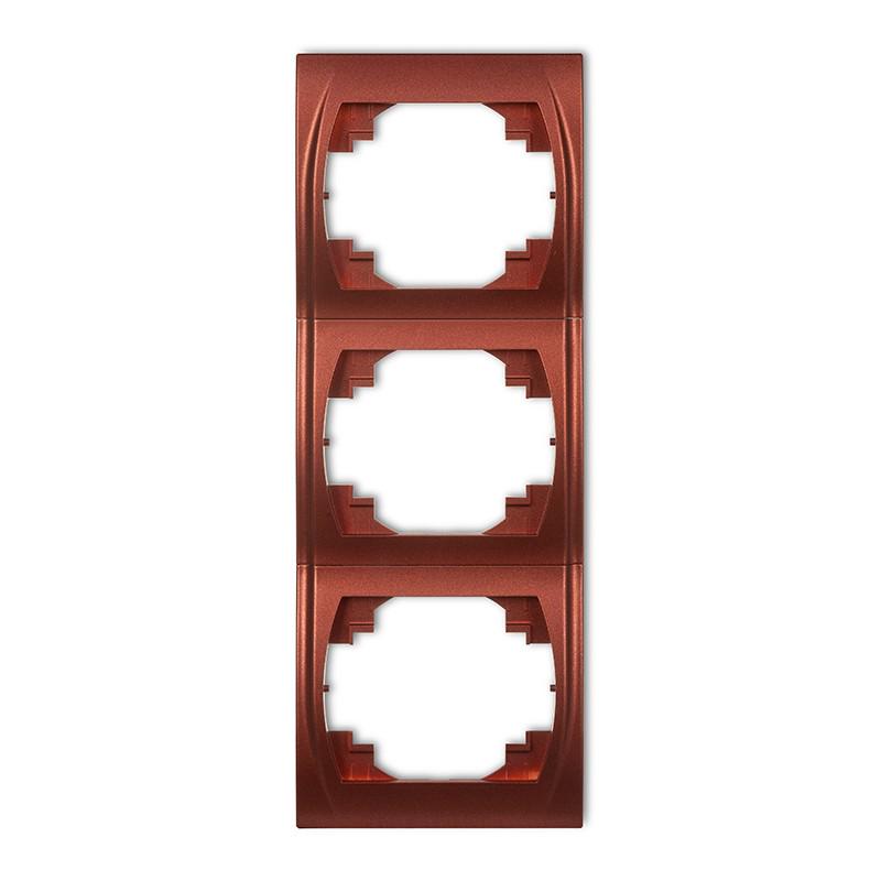 Рамка тройная вертикальная Karlik Logo Коричневый металлик (9LRV-3)