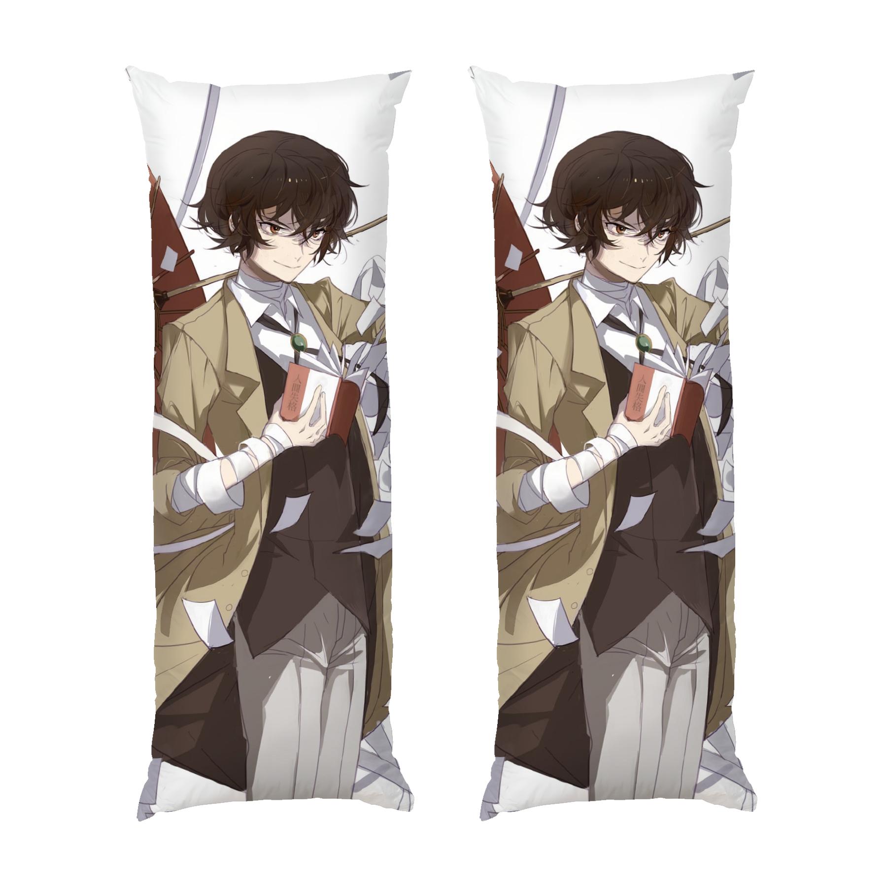 Подушка дакимакура Osamu Dazai with an umbrella Bungo Stray Dogs габардин 70х30 см (113361)