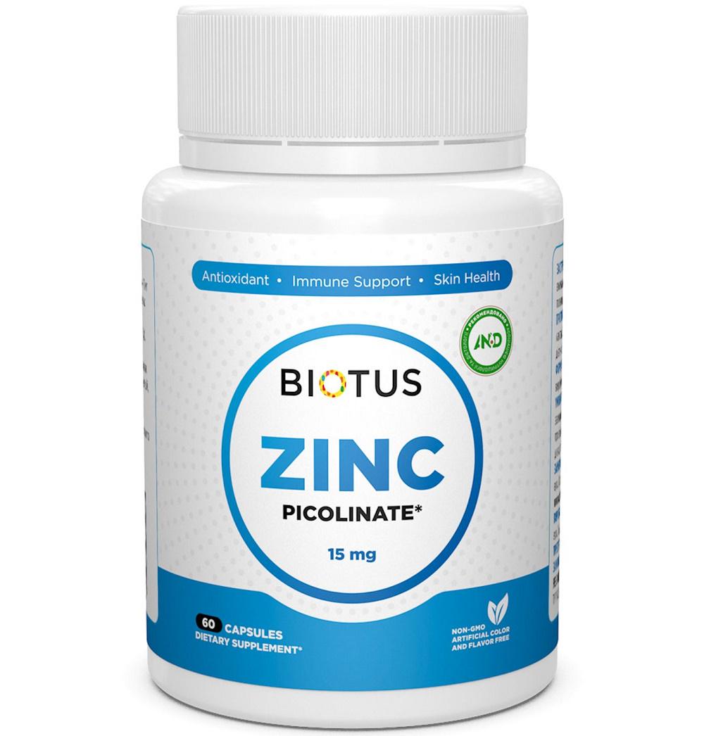 Мікроелемент Цинк Biotus Zinc Picolinate 15 mg 60 Caps BIO-530463