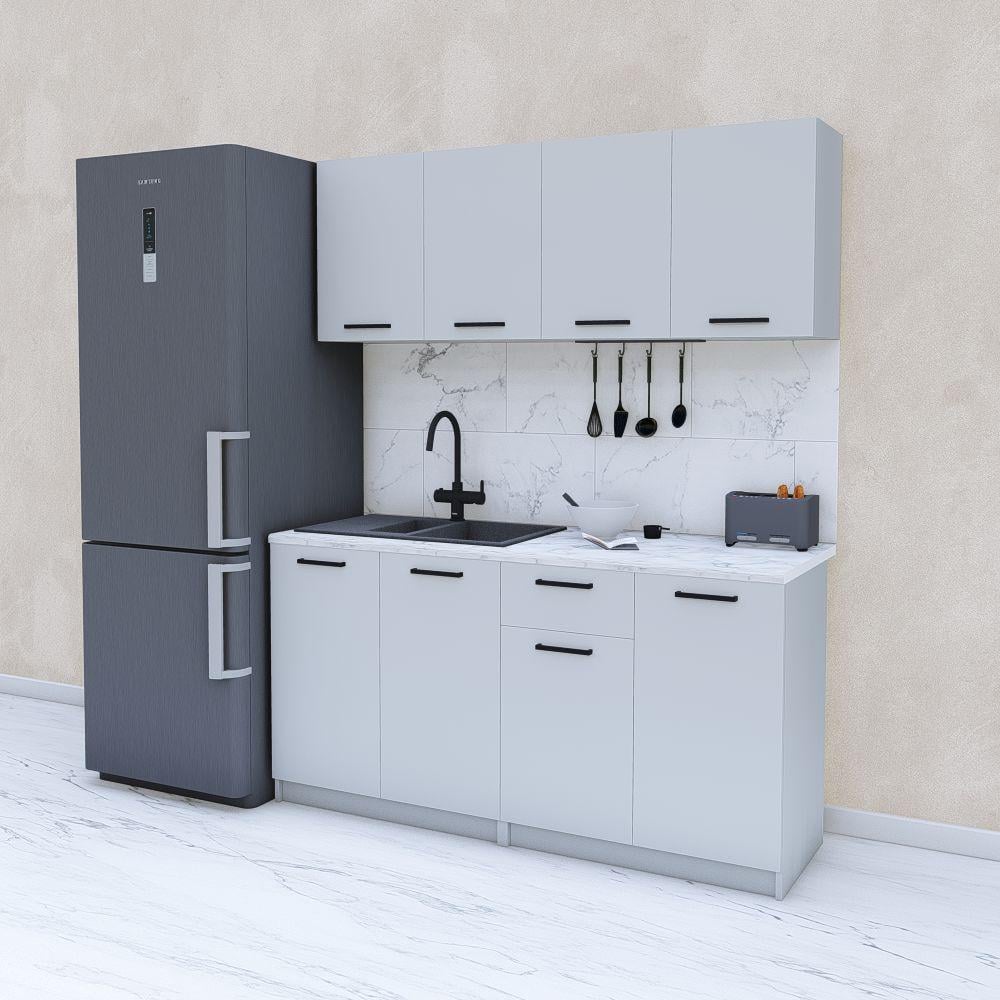 Кухня модульная готовая 1,6 м 160 см Светло-серый (МП41)