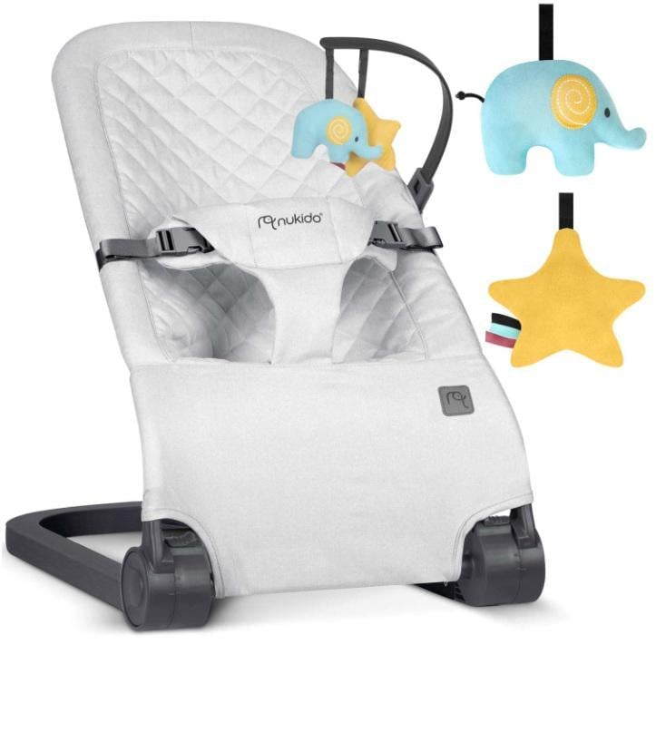 Колиска-гойдалка дитяча з іграшками Nukido NK-52 Світло-сірий