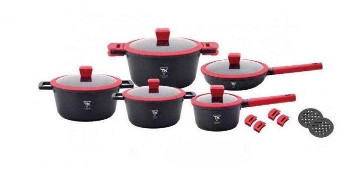Набор посуды Top Kitchen кованый с мраморным покрытием 16 пр. Черный (1751041381) - фото 3 Набор посуды Top Kitchen кованый с мраморным покрытием 16 пр. Черный (1751041381) - фото 3
