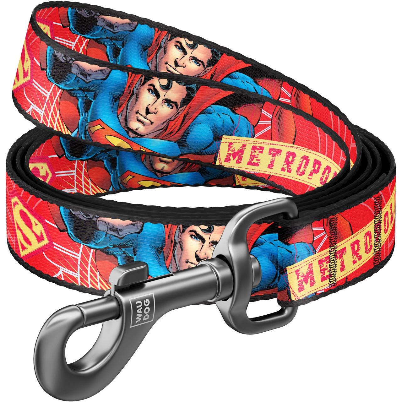 Поводок для собак нейлоновый Waudog Nylon Супергерой 122 см 15 мм (0115-2010)