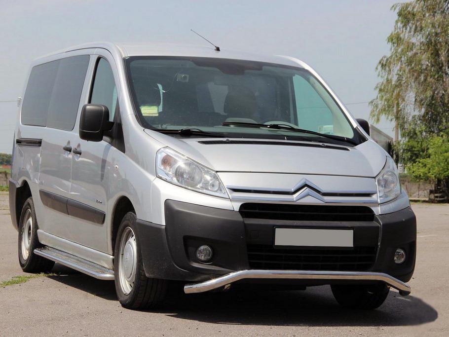 Передняя защита ST007 51 мм CAN для Fiat Scudo 2007-2015 гг. нержавеющая сталь Хром