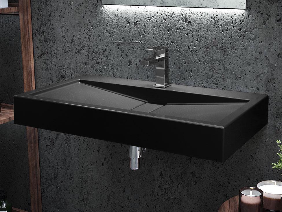 Умивальник підвісний Luxor Tor 80 см Black (690) - фото 4