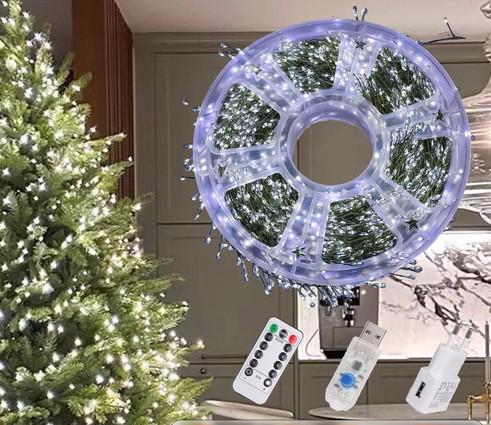 Гірлянда Гілочка з крапель роси 20 м з пультом 600 LED USB/220V 8 режимів Холодний білий (30584187) - фото 2 Гірлянда Гілочка з крапель роси 20 м з пультом 600 LED USB/220V 8 режимів Холодний білий (30584187) - фото 2