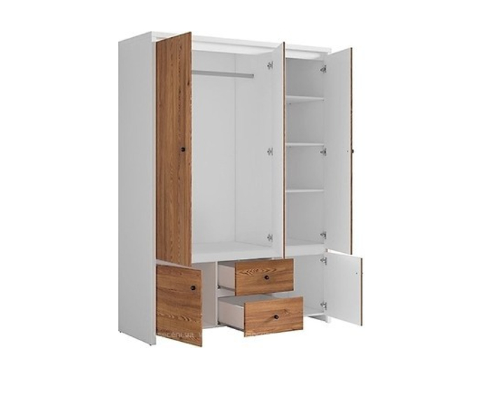 Шафа п'ятидверна розпашна Gerbor Христина SZF5D2S В з ДСП 1535х555х1200 мм Білий (11705) - фото 3 Шафа п'ятидверна розпашна Gerbor Христина SZF5D2S В з ДСП 1535х555х1200 мм Білий (11705) - фото 3