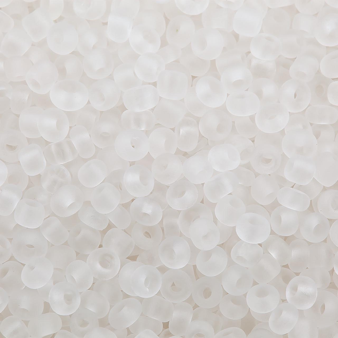Бисер матовый 2 мм 25 г Белый/Прозрачный (БР0002з01)