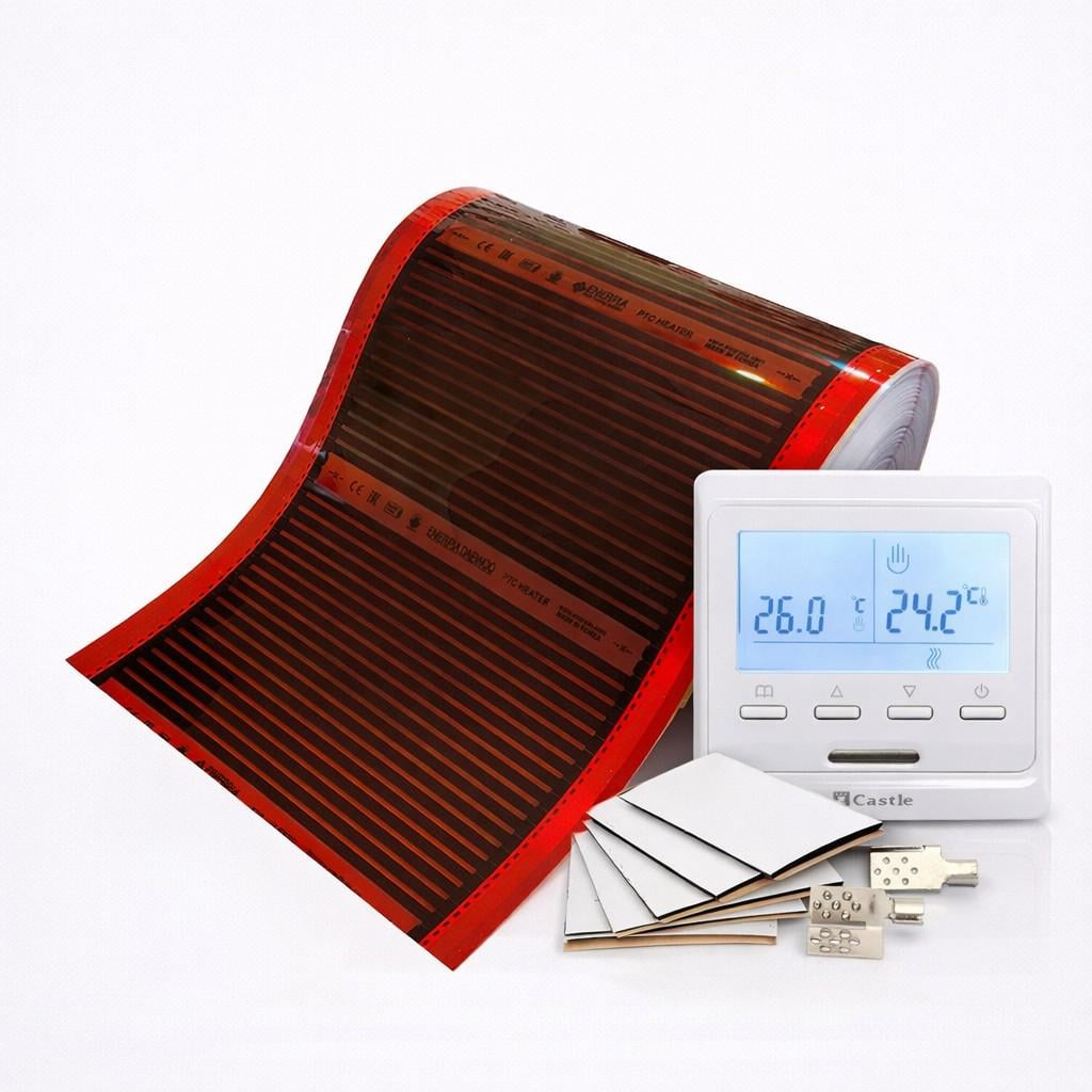 Теплый пол инфракрасный Enerpia RED PTC 8 м2 пленка 50 см/16 пог. м 220 Вт/м2 и программатор терморегулятор комплект