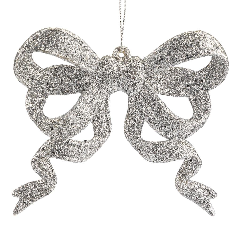 Игрушка на елку Elisey Блестящий бантик 12 см Серебряный (NH-106-K-103)