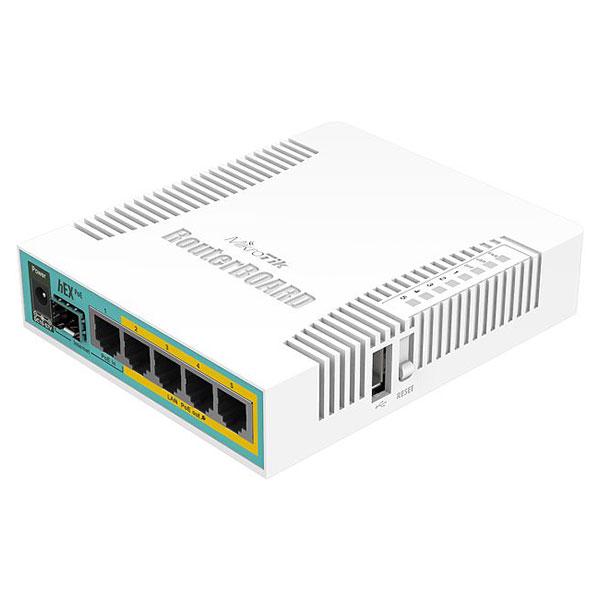 Роутер Mikrotik hEX PoE RB960PGS 5хGigabit Ethernet 300 Мбіт з 2,4 ГГц Білий (600137)