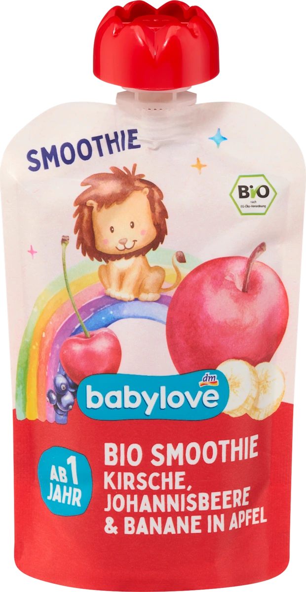 Пюре-смузи фруктовое яблоко/банан/вишня/смородина для детей с 12 месяцев 100 г (П-036)