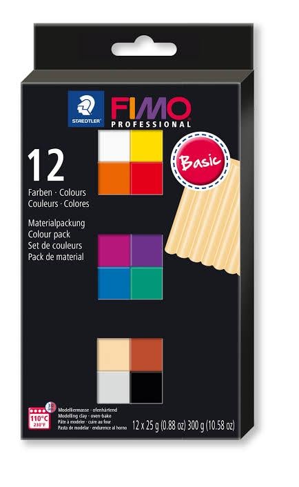 Глина полимерная Fimo BASIC в наборе 12 цветов по 25 г (8043 C12-1)