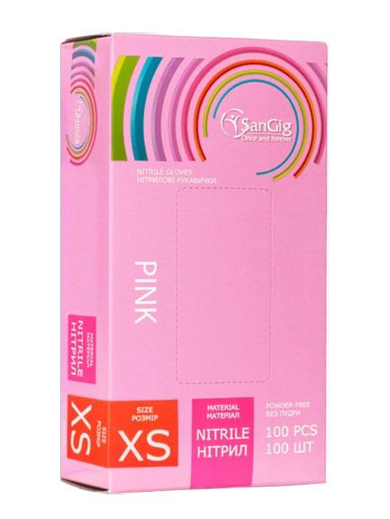 Перчатки нитриловые SanGig XS 3,5 г 100 шт. Розовый (23620578)