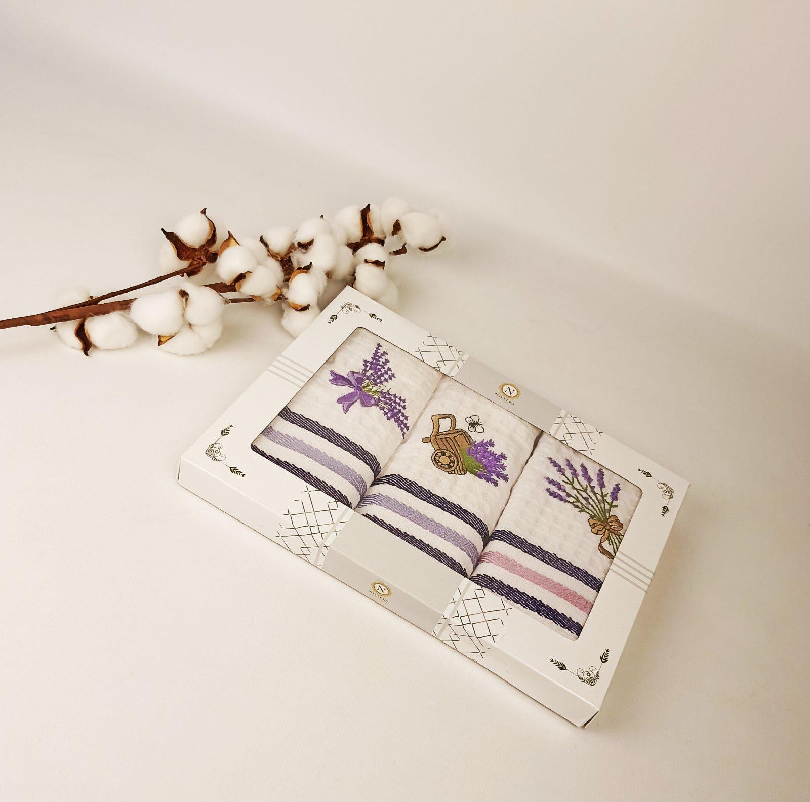 Набор вафельных полотенец Nilteks Qualite Lavender 3 шт. (CN37664)