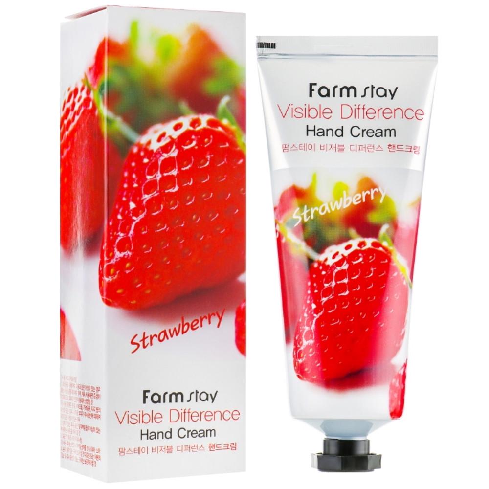 Крем для рук Farmstay Visible Difference Hand Cream Strawberry с клубникой 100 мл (8809636280464)