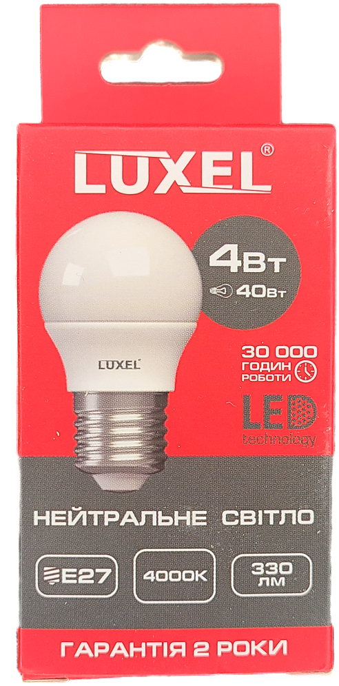 Светодиодная лампа LUXEL G45 E27 4W 220V (1971344587) - фото 2