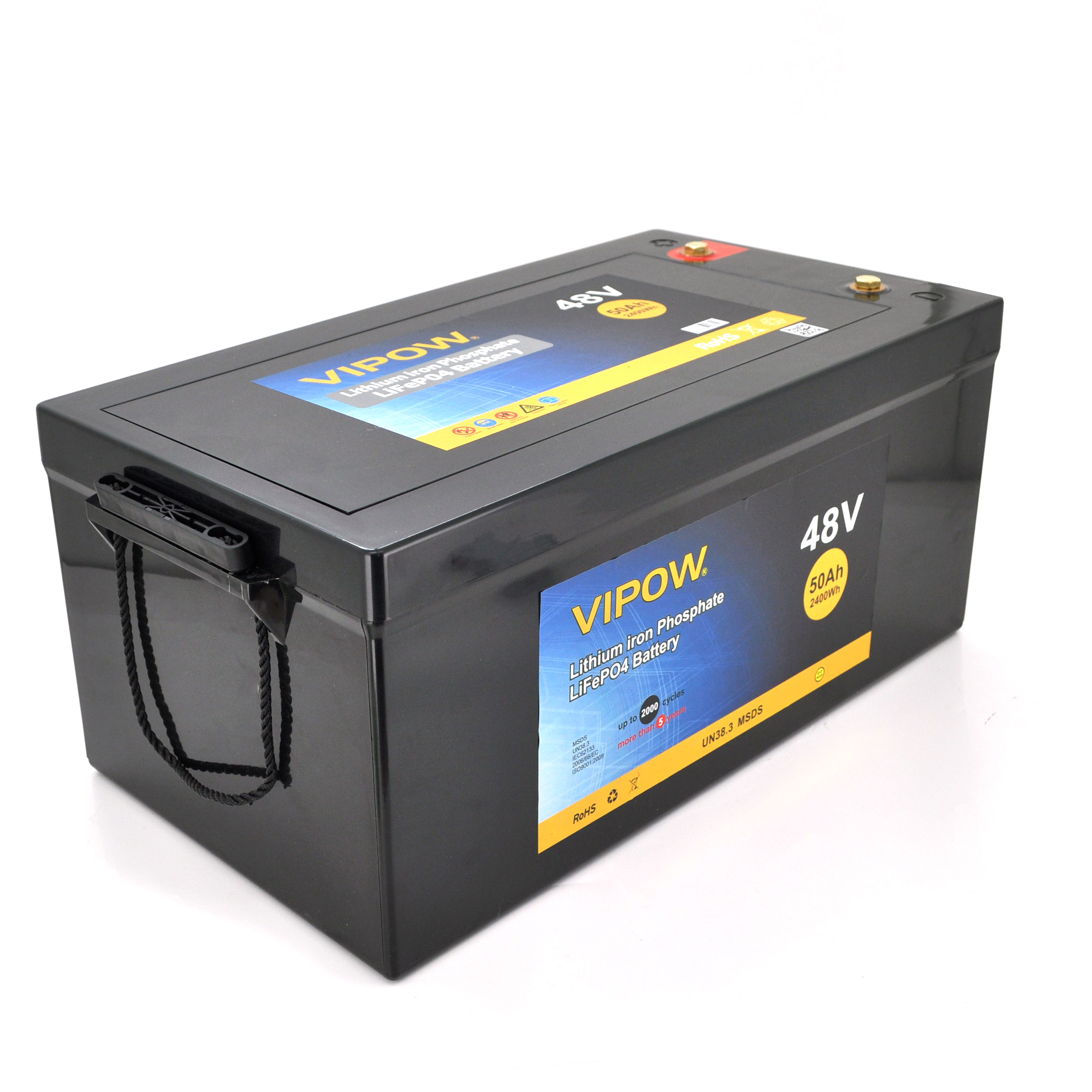 Акумулятор Vipow LiFePO4 51,2V 50 Ah з ВМS платою 40A для ДБЖ котлів (17734) Акумулятор Vipow LiFePO4 51,2V 50 Ah з ВМS платою 40A для ДБЖ котлів (17734)