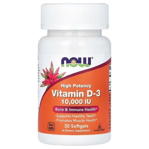 Витамин D NOW Vitamin D3 10 000 МЕ 30 softgels (NOW-00387) Витамин D NOW Vitamin D3 10 000 МЕ 30 softgels (NOW-00387)