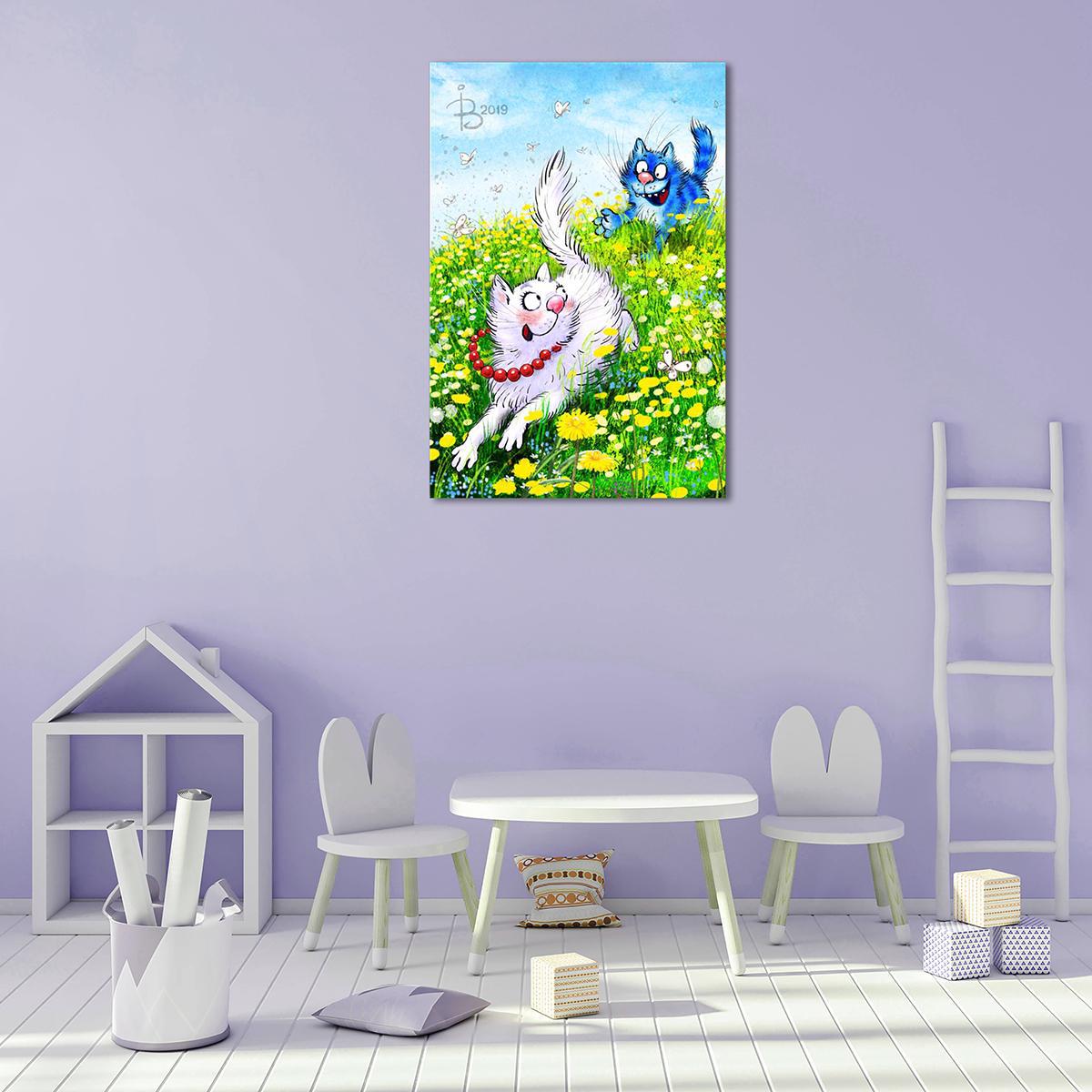 Модульная картина Догони кошечку! 1 модуль 30х45 см (_rinaz_2019192502)