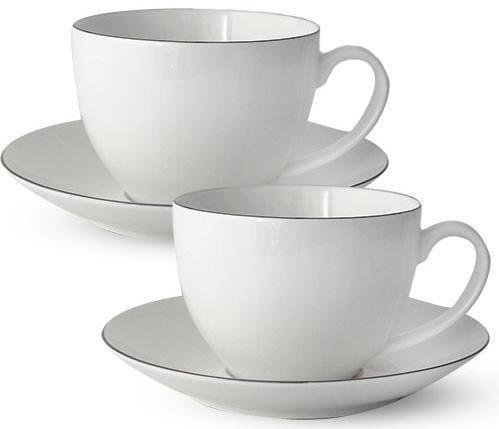 Чайный сервиз фарфоровый на 6 персон 280 мл Серебряный (2300712491) Чайный сервиз фарфоровый на 6 персон 280 мл Серебряный (2300712491)