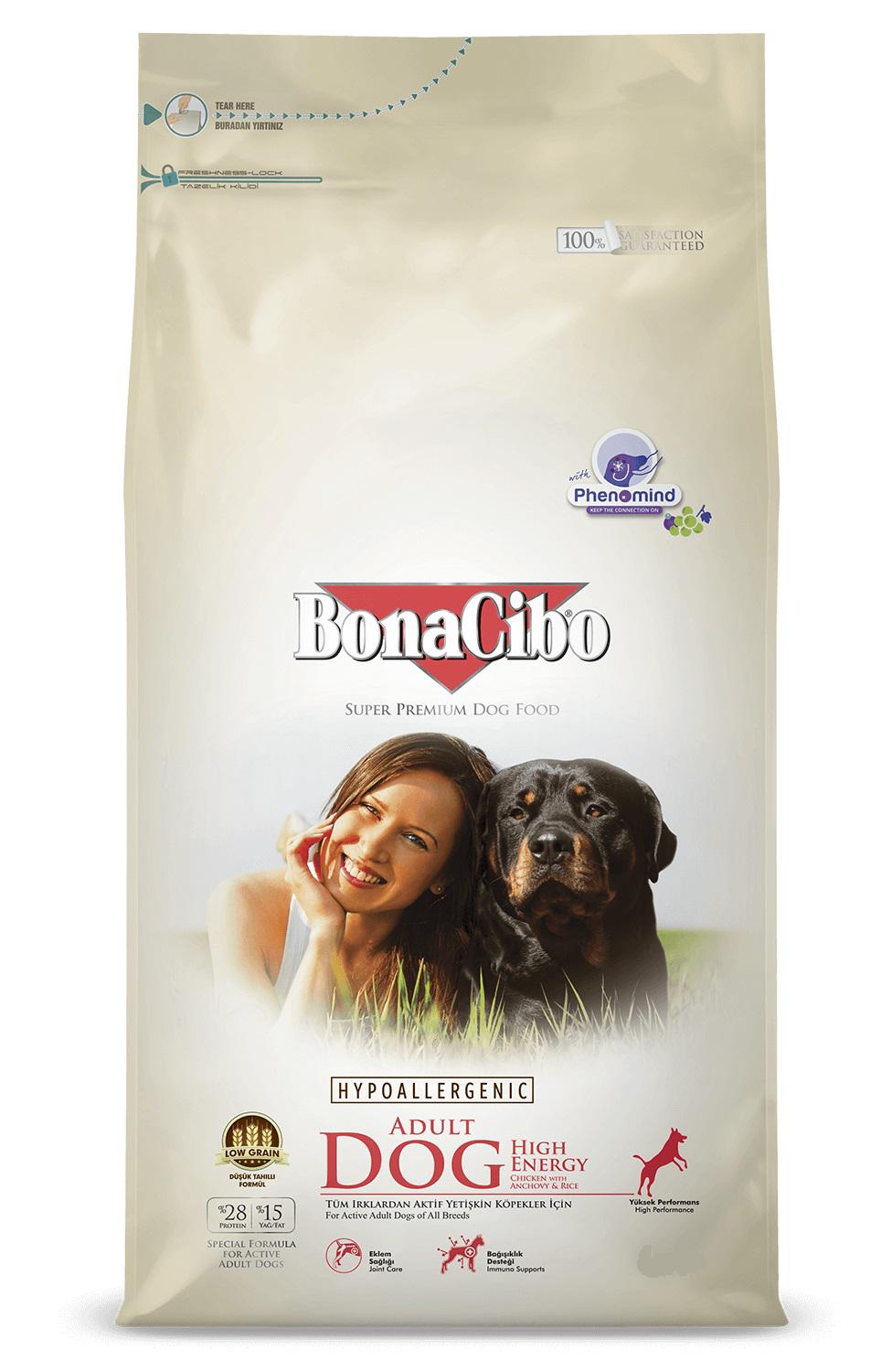 Корм сухий для собак BonaCibo Dog High Energy Chicken & Rice with Anchovy 4 кг (BC406175)
