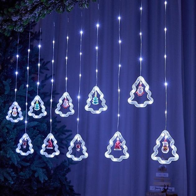 Гірлянда-штора Фігурки в ялинці новорічна світлодіодна 3 м (ML-09513)