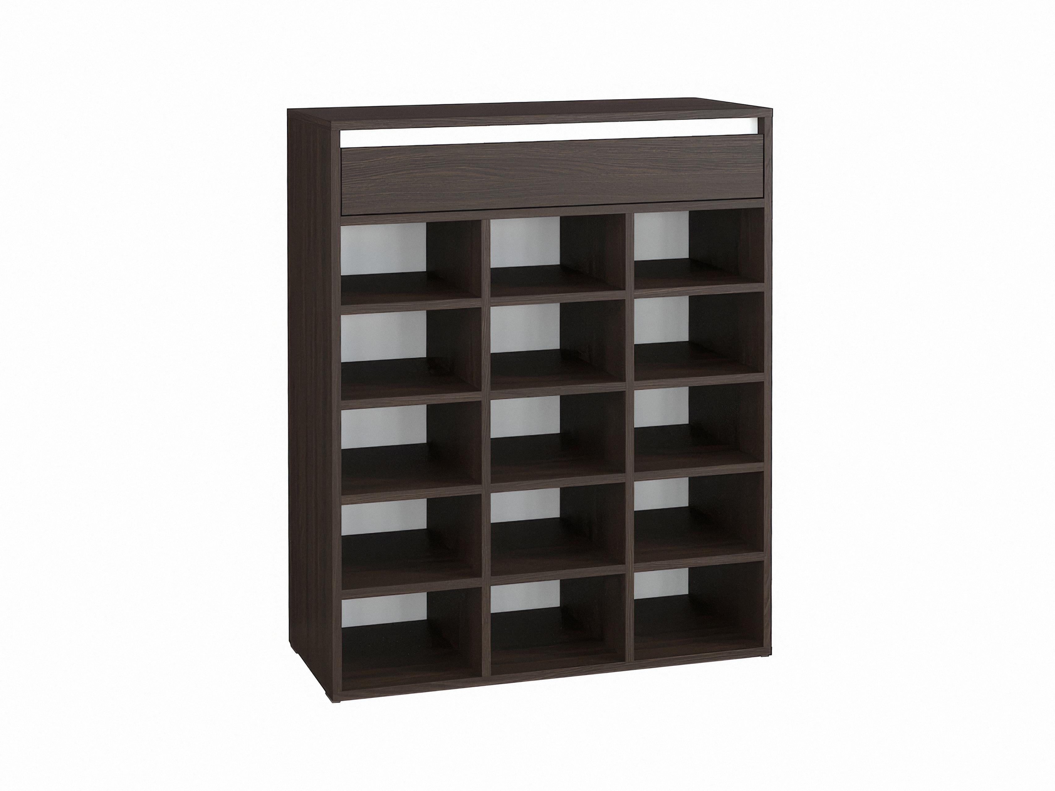 Полиця для взуття на 15 комірок зі шухлядою O-5 802х333х982 мм Венге Магія - фото 2