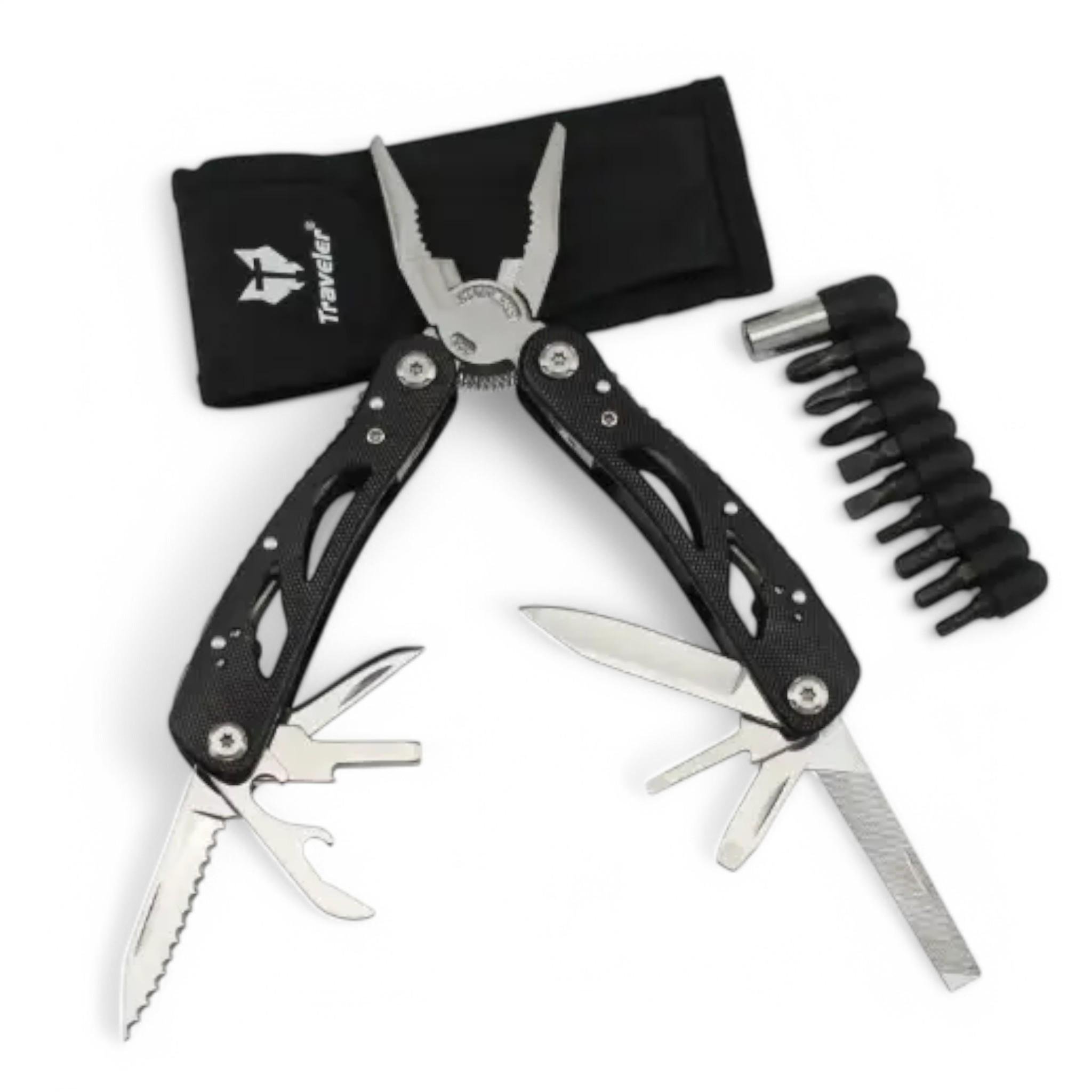 Мультитул Traveler MT 6в1 с набором бит в чехле Black (25675720)