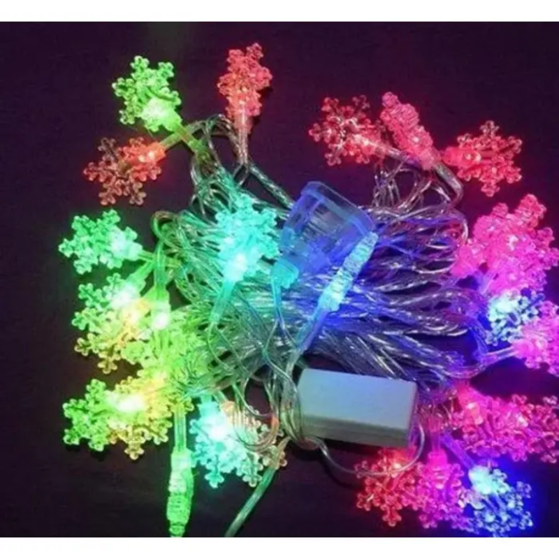 Гірлянда світлодіодна Сніжинки 3 м на батарейках (2392547495) - фото 6