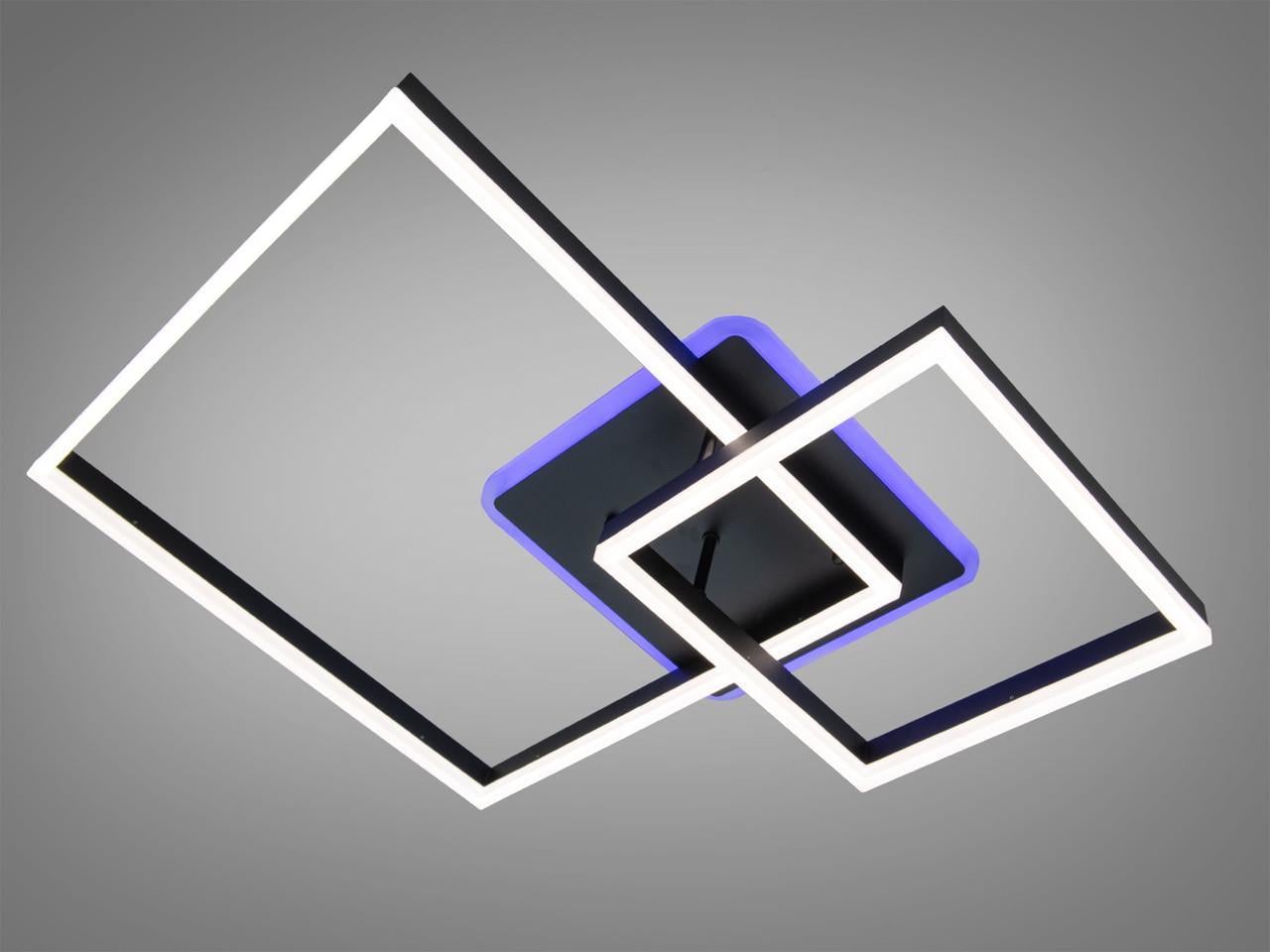 Люстра светодиодная потолочная для гостиной 2549BK LED 3color dimmer 84W с диммером и пультом Черный (2941179599)