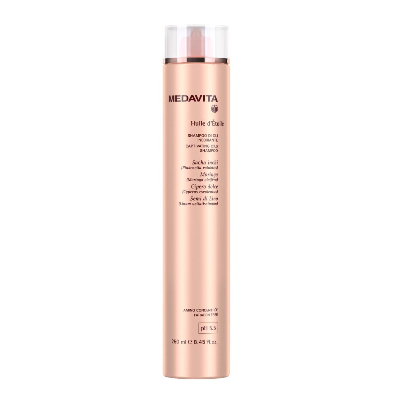 Шампунь очищающий Medavita Huile обогащен маслами с антиоксидантным действием для невероятного блеска волос (02285)