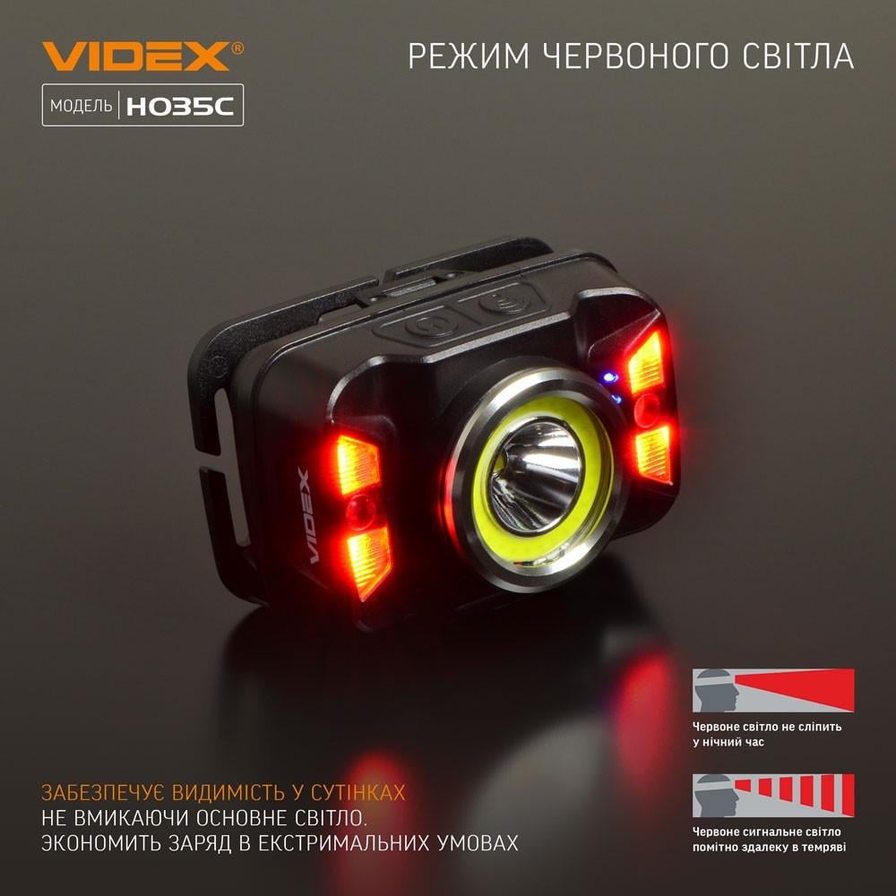 Фонарь налобный светодиодный Videx VLF-H035C 410 Lm 5000K - фото 4