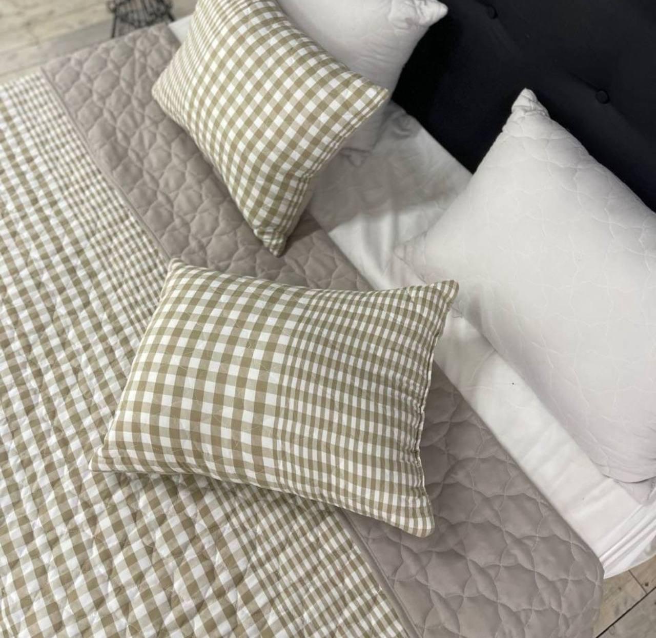 Покривало євро з подушками 2х40х60 см Оливковий (Д-mur-cap25-007) - фото 4 Покривало євро з подушками 2х40х60 см Оливковий (Д-mur-cap25-007) - фото 4