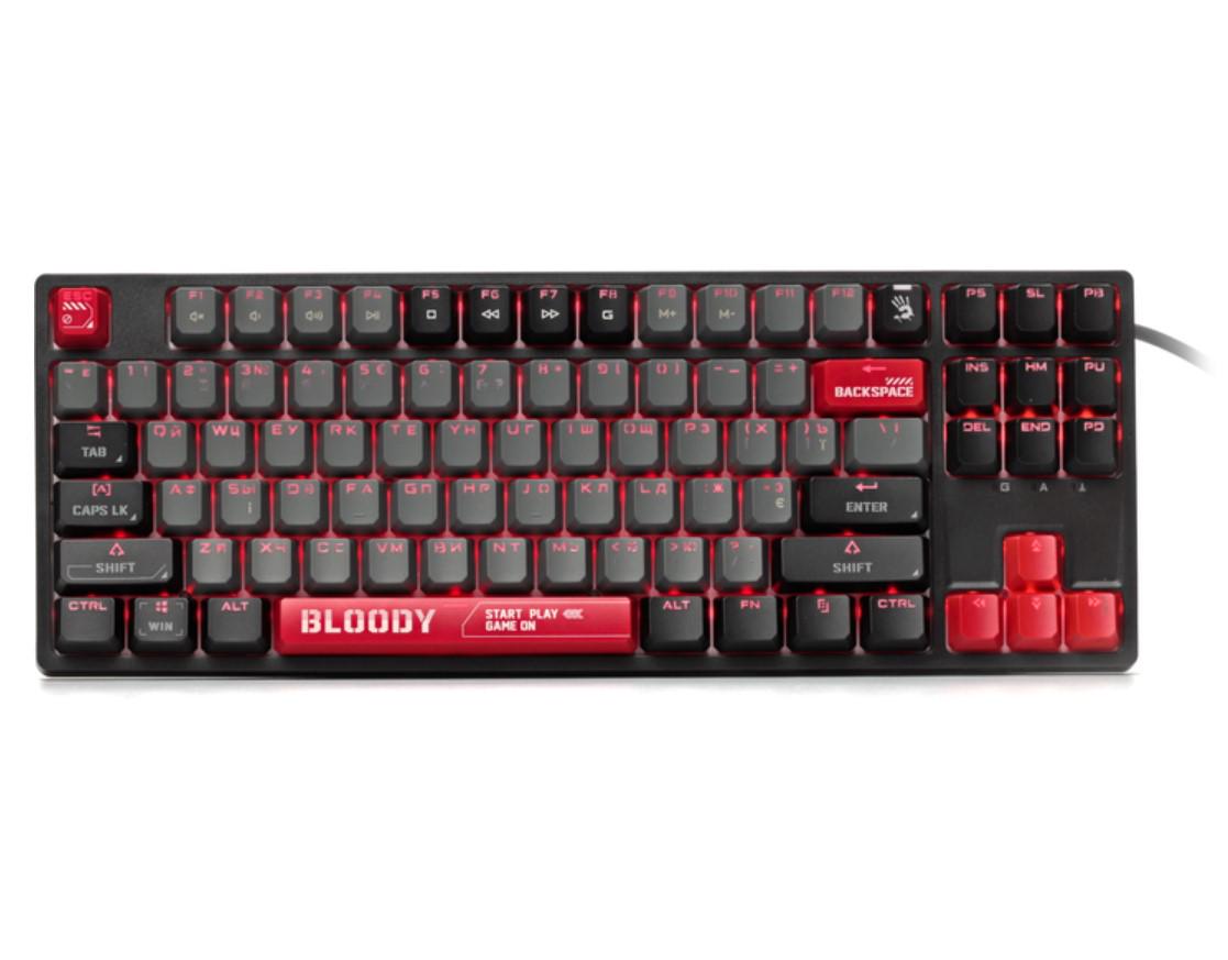 Клавиатура механическая игровая A4Tech S-87 Bloody Black Energy BLMS Red Plus Switch Eng/Rus/Ukr - фото 2 Клавиатура механическая игровая A4Tech S-87 Bloody Black Energy BLMS Red Plus Switch Eng/Rus/Ukr - фото 2